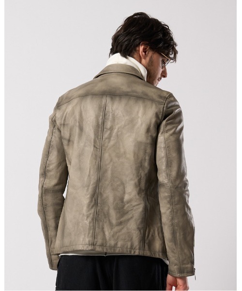 メンズファッション 「wjk」 レザーブルゾン SMALL ベージュ メンズ