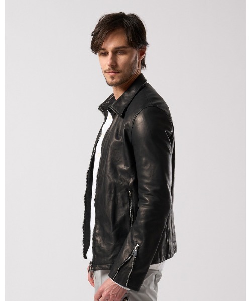 wjk(ダヴルジェイケイ)の「leather single riders(ライダースジャケット・メンズ・ブラック/ベージュ・SMALL/MEDIUM/LARGE/X-LARGE)」の10枚目の写真