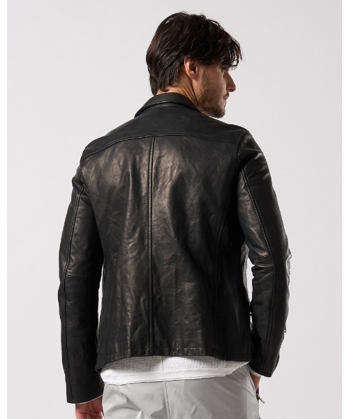 wjk(ダヴルジェイケイ)の「leather single riders(ライダースジャケット・メンズ・ブラック/ベージュ・SMALL/MEDIUM/LARGE/X-LARGE)」の11枚目の写真