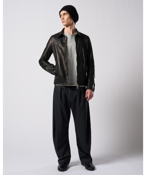 wjk(ダヴルジェイケイ)の「leather single riders(ライダースジャケット・メンズ・ブラック/ベージュ・SMALL/MEDIUM/LARGE/X-LARGE)」の16枚目の写真