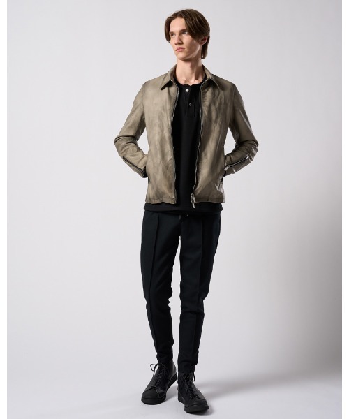 wjk(ダヴルジェイケイ)の「leather single riders(ライダースジャケット・メンズ・ブラック/ベージュ・SMALL/MEDIUM/LARGE/X-LARGE)」の18枚目の写真