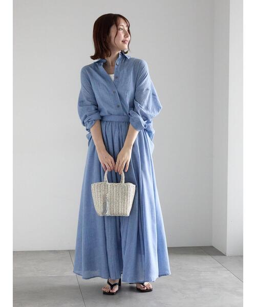 Te chichi（テチチ）の「シャンブレーボイルスカート（スカート・レディース・ラベンダー/オフホワイト/ブルー/ブラック・F）」の9枚目の写真