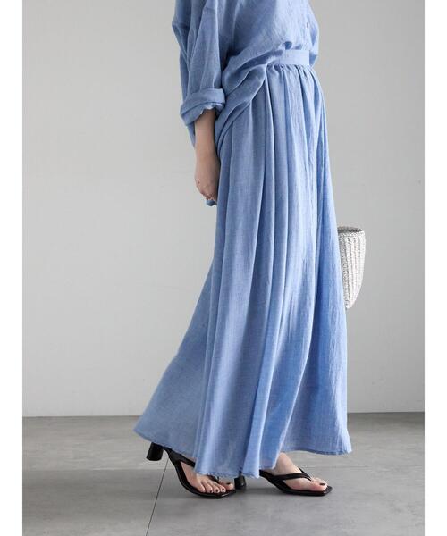 Te chichi（テチチ）の「シャンブレーボイルスカート（スカート・レディース・ラベンダー/オフホワイト/ブルー/ブラック・F）」の8枚目の写真