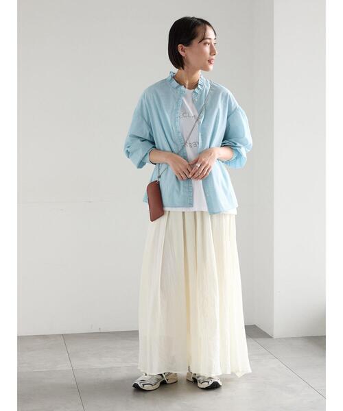 Te chichi（テチチ）の「シャンブレーボイルスカート（スカート・レディース・ラベンダー/オフホワイト/ブルー/ブラック・F）」の6枚目の写真