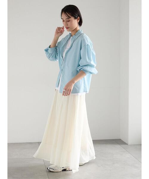 Te chichi（テチチ）の「シャンブレーボイルスカート（スカート・レディース・ラベンダー/オフホワイト/ブルー/ブラック・F）」の7枚目の写真