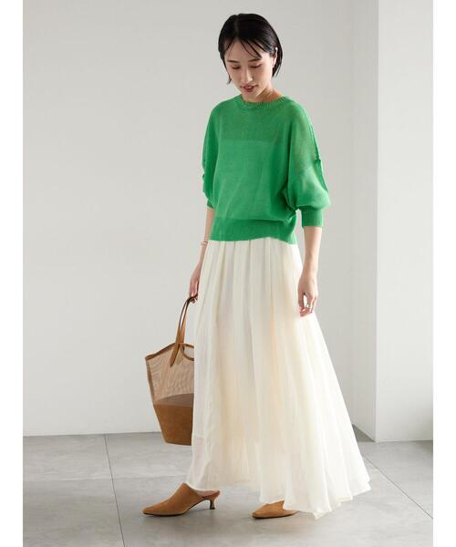 Te chichi（テチチ）の「シャンブレーボイルスカート（スカート・レディース・ラベンダー/オフホワイト/ブルー/ブラック・F）」の18枚目の写真