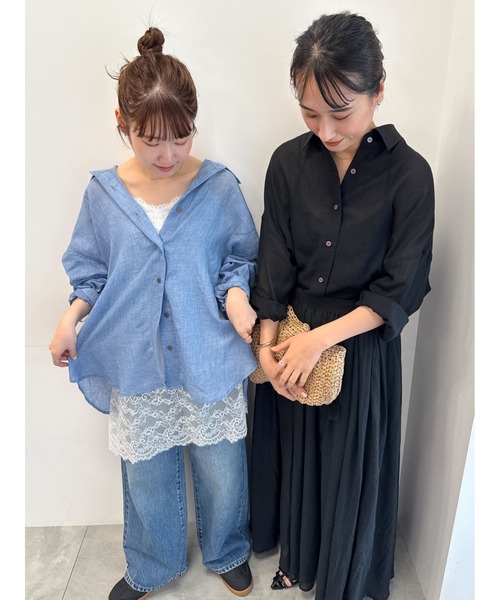 Te chichi(テチチ)の「【新色追加】シャンブレーボイルスカート(セットアップ可)(スカート・レディース・ラベンダー/オフホワイト/ブルー/ブラック/グリーン/オレンジ・F)」の18枚目の写真
