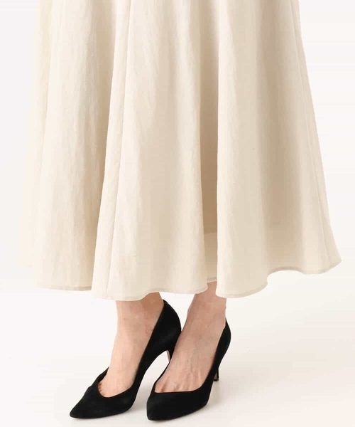 MK MICHEL KLEIN（エムケーミッシェルクラン）の「[UVカット/洗える]リネン混フレアースカート（スカート・レディース・ブラック/ベージュ/レッド・38）」の9枚目の写真