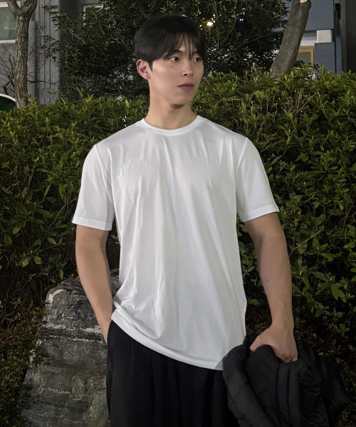 MINDBRIDGE（マインドブリッジ）の「[3パック][エアクール]エアホール半袖Tシャツ - 3カラー（Tシャツ/カットソー・メンズ・ホワイト/ブラック/ダークブラック/グレー・95/100/105/110/115）」の5枚目の写真
