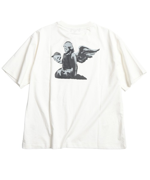 BRANDALISED(ブランダライズド)の「BRANDALISED (ブランダライズド) Tシャツ 半袖 バンクシー ストレッチ クルーネック カットソー Angel BR26SU02D12 ユニセックス(Tシャツ/カットソー・メンズ・ホワイト/ブラック/ダークグレー・M/LL/L)」の16枚目の写真
