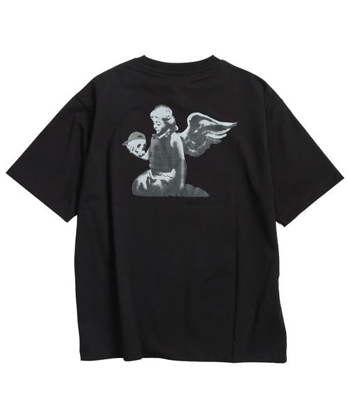 BRANDALISED(ブランダライズド)の「BRANDALISED (ブランダライズド) Tシャツ 半袖 バンクシー ストレッチ クルーネック カットソー Angel BR26SU02D12 ユニセックス(Tシャツ/カットソー・メンズ・ホワイト/ブラック/ダークグレー・M/LL/L)」の5枚目の写真