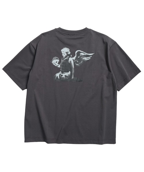 BRANDALISED(ブランダライズド)の「BRANDALISED (ブランダライズド) Tシャツ 半袖 バンクシー ストレッチ クルーネック カットソー Angel BR26SU02D12 ユニセックス(Tシャツ/カットソー・メンズ・ホワイト/ブラック/ダークグレー・M/LL/L)」の8枚目の写真