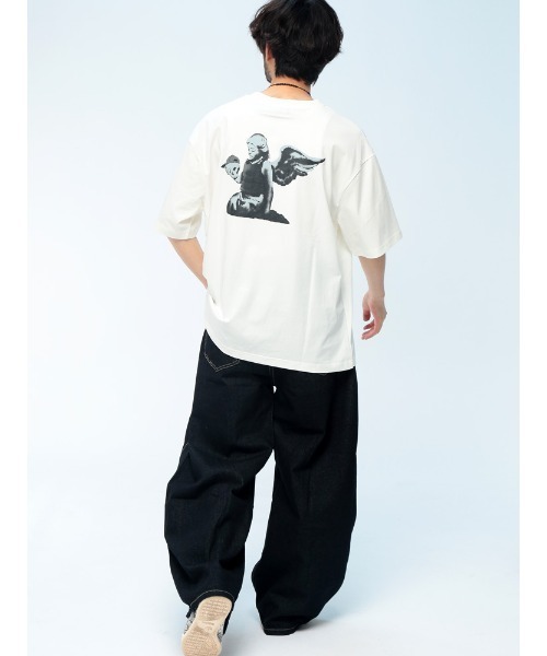 BRANDALISED(ブランダライズド)の「BRANDALISED (ブランダライズド) Tシャツ 半袖 バンクシー ストレッチ クルーネック カットソー Angel BR26SU02D12 ユニセックス(Tシャツ/カットソー・メンズ・ホワイト/ブラック/ダークグレー・M/LL/L)」の22枚目の写真