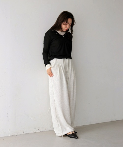 cheriella(シェリエラ)の「【cheriella】ドローストリング裏毛スウェットパンツ DRAWSTRING FRENCH TERRY SWEAT PANTS(スウェットパンツ・レディース・杢グレー/ブラック/オートミール・FREE)」の8枚目の写真