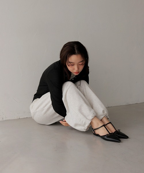 cheriella(シェリエラ)の「【cheriella】ドローストリング裏毛スウェットパンツ DRAWSTRING FRENCH TERRY SWEAT PANTS(スウェットパンツ・レディース・杢グレー/ブラック/オートミール・FREE)」の14枚目の写真
