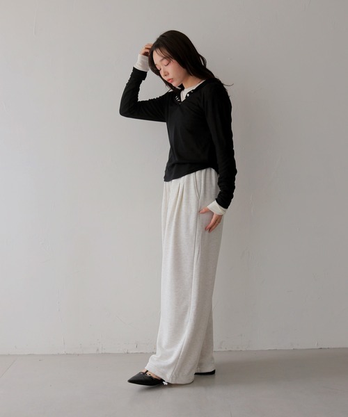 cheriella(シェリエラ)の「【cheriella】ドローストリング裏毛スウェットパンツ DRAWSTRING FRENCH TERRY SWEAT PANTS(スウェットパンツ・レディース・杢グレー/ブラック/オートミール・FREE)」の11枚目の写真