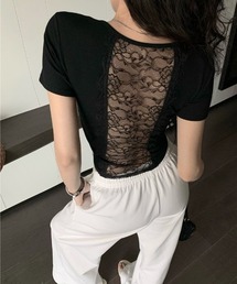 バックレースTシャツ