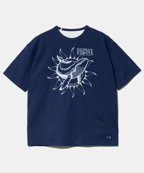 go slow caravan(ゴースローキャラバン)の「ESPACE VERT/エスパスヴェール 吸水速乾 クジラ S/S TEE(Tシャツ/カットソー・メンズ・ネイビー/ホワイト・X-LARGE/LARGE/MEDIUM)」の1枚目の写真