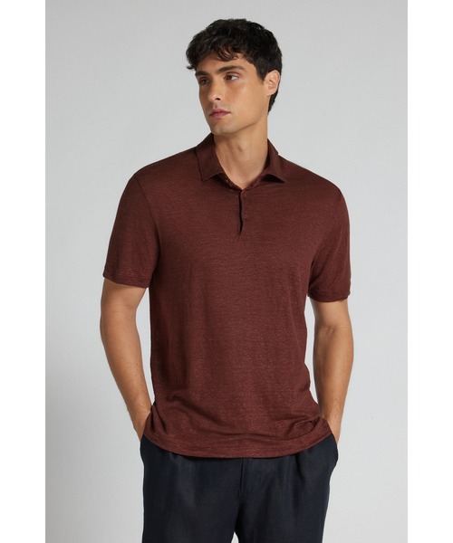 Intimissimi（インティミッシミ）の「リネン ショートスリーブ ポロシャツ（Tシャツ/カットソー・メンズ・カーキ/バーガンディー・L/M）」の8枚目の写真