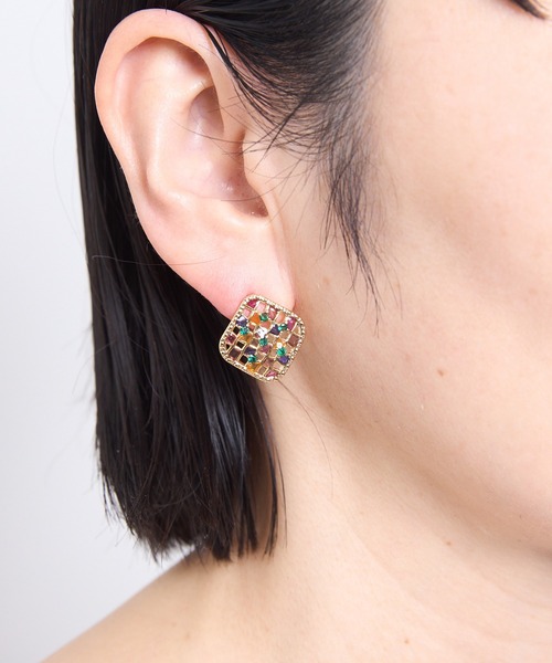 Zoule(ゾーラ)の「Zoule ゾーラ:MOROCCAN モロッカンシリーズ color bijou moroccan ピアス(ピアス(両耳用)・レディース・ゴールド/シルバー・FREE)」の4枚目の写真