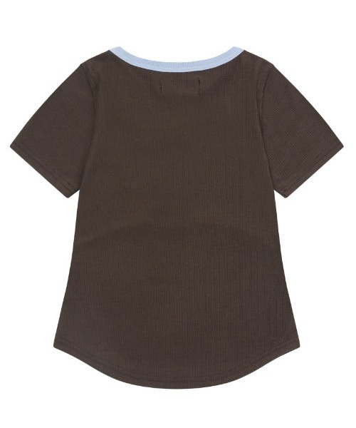 MUCENT（ムセント）の「A'GEM/9 × .kom 『MUCENT/ムセント』 COLOR-POP BUTTON CROP HALF TEE/カラーポップボタンクロップ半袖Tシャツ（Tシャツ/カットソー・レディース・グレー/ブラック/ブラウン・FREE）」の7枚目の写真