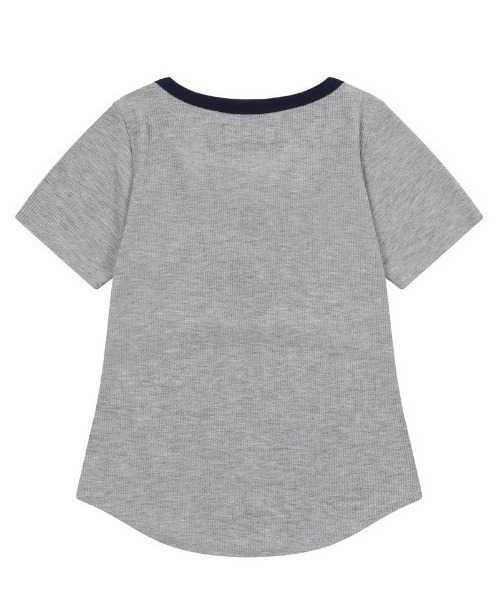 MUCENT（ムセント）の「A'GEM/9 × .kom 『MUCENT/ムセント』 COLOR-POP BUTTON CROP HALF TEE/カラーポップボタンクロップ半袖Tシャツ（Tシャツ/カットソー・レディース・グレー/ブラック/ブラウン・FREE）」の4枚目の写真