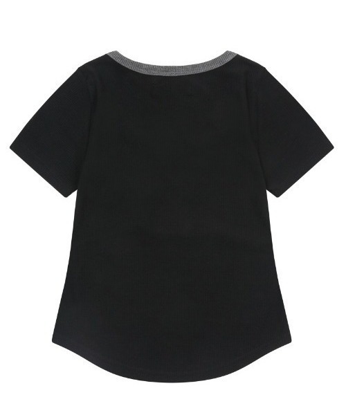 MUCENT（ムセント）の「A'GEM/9 × .kom 『MUCENT/ムセント』 COLOR-POP BUTTON CROP HALF TEE/カラーポップボタンクロップ半袖Tシャツ（Tシャツ/カットソー・レディース・グレー/ブラック/ブラウン・FREE）」の10枚目の写真
