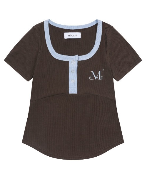 MUCENT（ムセント）の「A'GEM/9 × .kom 『MUCENT/ムセント』 COLOR-POP BUTTON CROP HALF TEE/カラーポップボタンクロップ半袖Tシャツ（Tシャツ/カットソー・レディース・グレー/ブラック/ブラウン・FREE）」の16枚目の写真