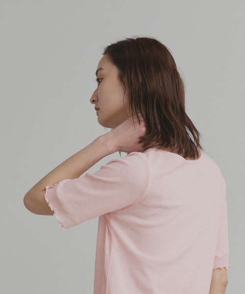 ad thie(アドティエ)の「リバーシブル シアーリブ トップス(Tシャツ/カットソー・レディース・ホワイト系/ブラック系/ライトグレー系・FREE)」の8枚目の写真