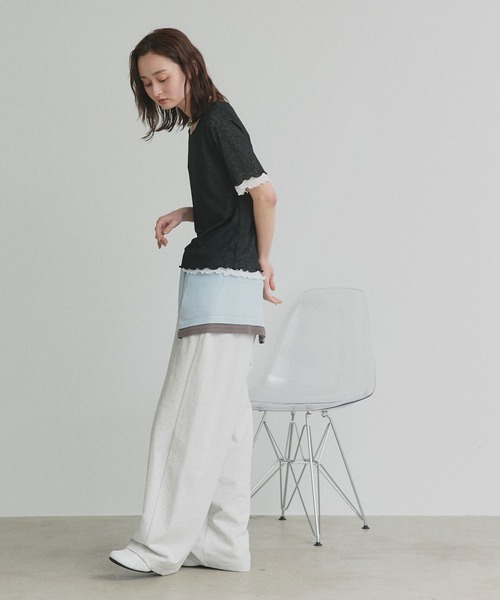 ad thie(アドティエ)の「リバーシブル シアーリブ トップス(Tシャツ/カットソー・レディース・ホワイト系/ブラック系/ライトグレー系・FREE)」の11枚目の写真