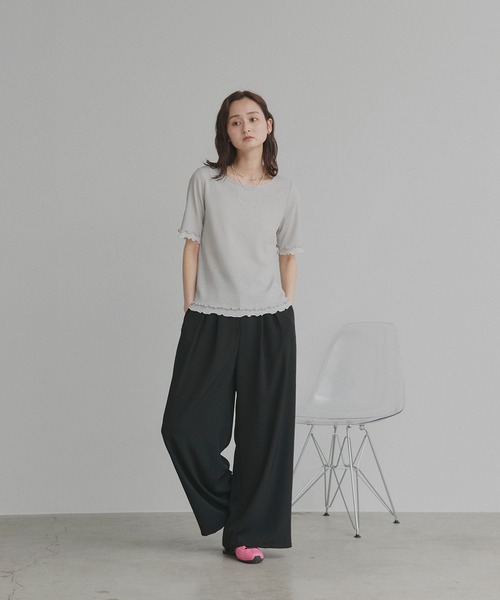 ad thie(アドティエ)の「リバーシブル シアーリブ トップス(Tシャツ/カットソー・レディース・ホワイト系/ブラック系/ライトグレー系・FREE)」の19枚目の写真