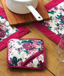 LAURA ASHLEY（ローラアシュレイ）の「エレンボロー ローズ柄 鍋敷きミトン（エプロン）」