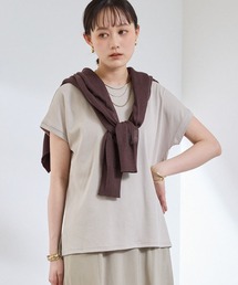 CROSS FUNCTION（クロスファンクション）の「《汗染み防止》エブ楽 天竺フレンチスリーブTシャツ【CROSS FUNCTION/クロスファンクション】（Tシャツ/カットソー）」