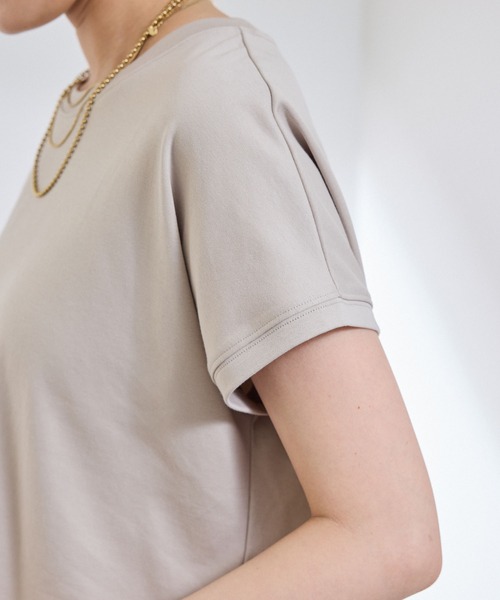 CROSS FUNCTION（クロスファンクション）の「《汗染み防止》エブ楽 天竺フレンチスリーブTシャツ【CROSS FUNCTION/クロスファンクション】（Tシャツ/カットソー・レディース・ブラック/ライトベージュ/チャコールグレー/オフホワイト・M/L/LL）」の13枚目の写真