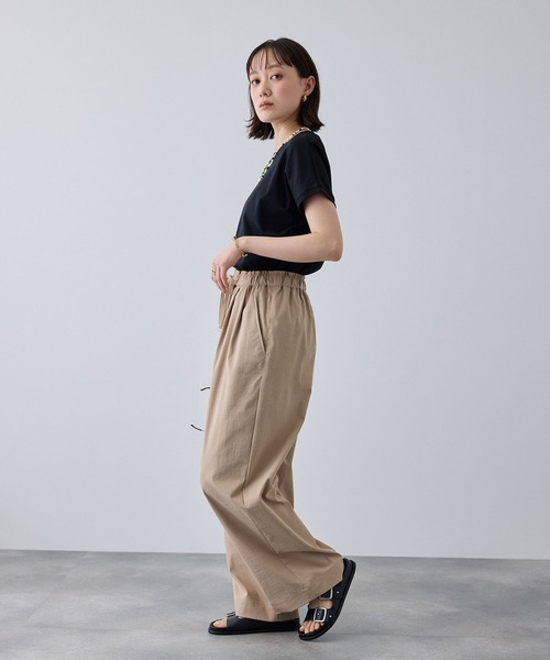 CROSS FUNCTION（クロスファンクション）の「《汗染み防止》エブ楽 天竺フレンチスリーブTシャツ【CROSS FUNCTION/クロスファンクション】（Tシャツ/カットソー・レディース・ブラック/ライトベージュ/チャコールグレー/オフホワイト・M/L/LL）」の21枚目の写真