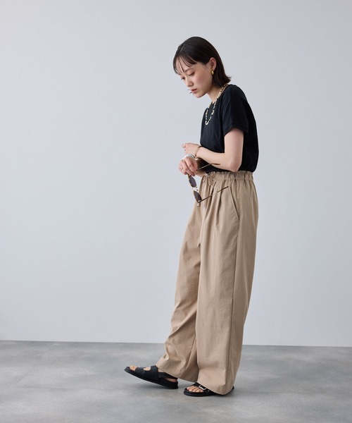 CROSS FUNCTION（クロスファンクション）の「《汗染み防止》エブ楽 天竺フレンチスリーブTシャツ【CROSS FUNCTION/クロスファンクション】（Tシャツ/カットソー・レディース・ブラック/ライトベージュ/チャコールグレー/オフホワイト・M/L/LL）」の22枚目の写真