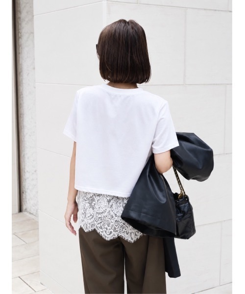 BeBeoD(べベッド)の「レースレイヤードドッキングTシャツ(Tシャツ/カットソー・レディース・ブラック/ホワイト・フリー)」の3枚目の写真