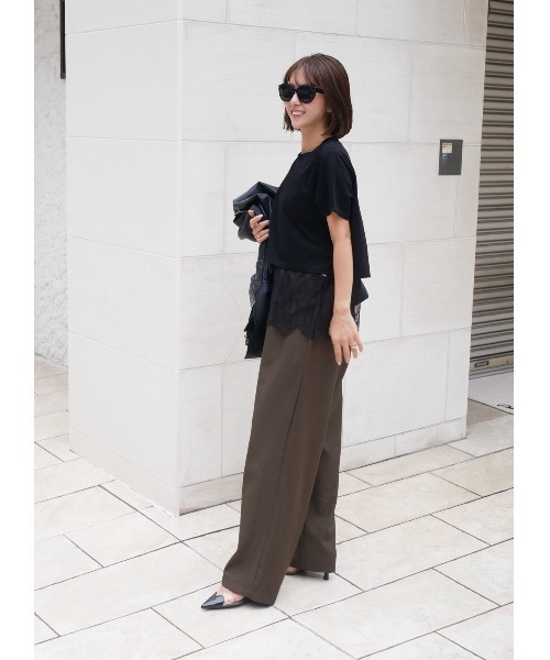 BeBeoD(べベッド)の「レースレイヤードドッキングTシャツ(Tシャツ/カットソー・レディース・ブラック/ホワイト・フリー)」の4枚目の写真