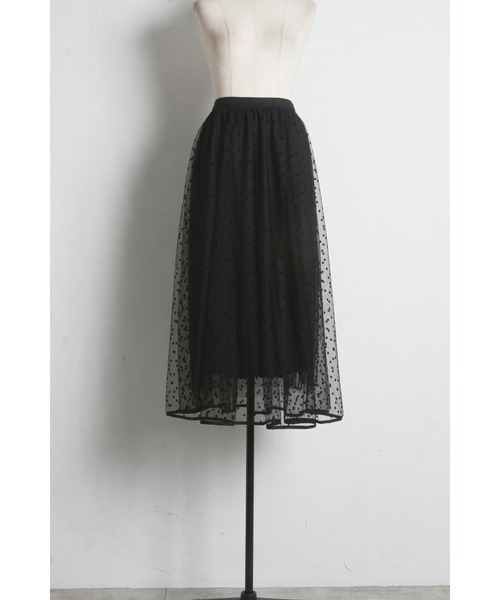 tocco closet(トッコ クローゼット)の「【ZOZO限定】チュールドットフレアスカート(スカート・レディース・ブラック/ベージュ・M)」の19枚目の写真
