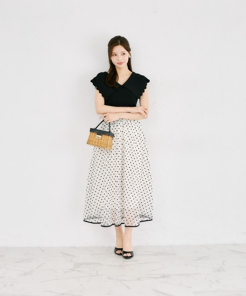 tocco closet(トッコ クローゼット)の「【ZOZO限定】チュールドットフレアスカート(スカート・レディース・ブラック/ベージュ・M)」の12枚目の写真