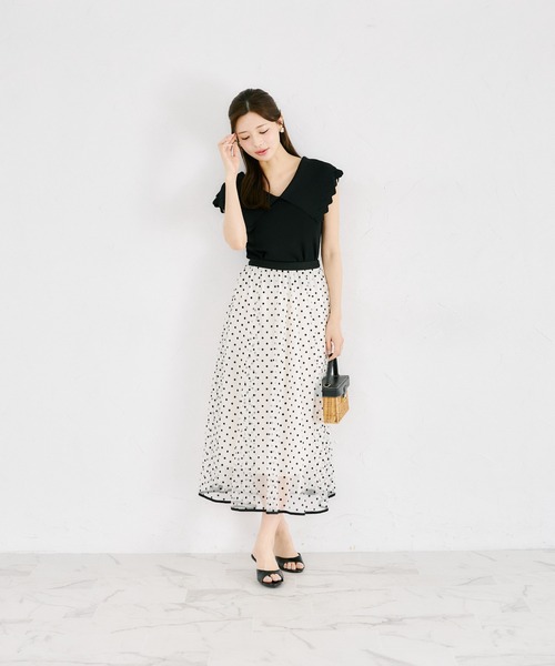 tocco closet(トッコ クローゼット)の「【ZOZO限定】チュールドットフレアスカート(スカート・レディース・ブラック/ベージュ・M)」の13枚目の写真