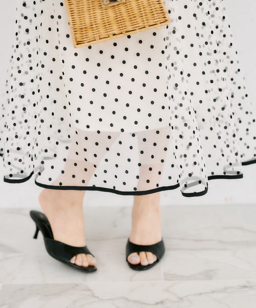 tocco closet(トッコ クローゼット)の「【ZOZO限定】チュールドットフレアスカート(スカート・レディース・ブラック/ベージュ・M)」の17枚目の写真