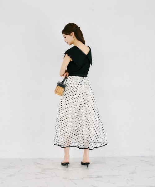 tocco closet(トッコ クローゼット)の「【ZOZO限定】チュールドットフレアスカート(スカート・レディース・ブラック/ベージュ・M)」の14枚目の写真