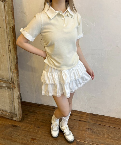 PHILLY(フィリー)の「ダブルカラーニットドッキングシャツ(シャツ/ブラウス・レディース・アイボリー/グレー・FREE)」の15枚目の写真