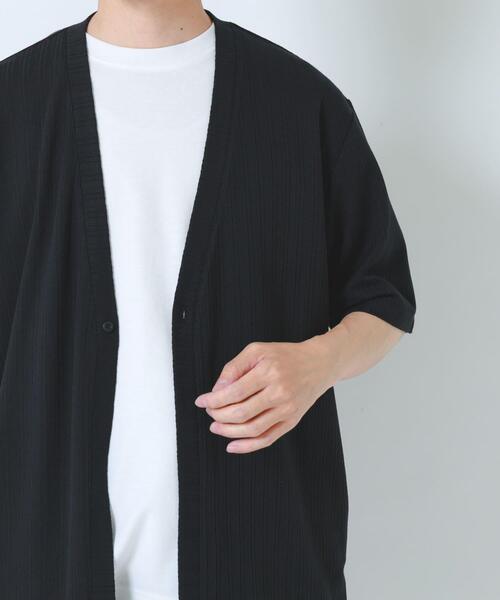 ITEMS URBANRESEARCH(アイテムズ アーバンリサーチ)の「『接触冷感』ランダムピッチ5sカーディガン+冷感Tシャツ セット(Tシャツ/カットソー・メンズ・ネイビー/ベージュ/グレー/ブラック・LARGE/MEDIUM)」の5枚目の写真