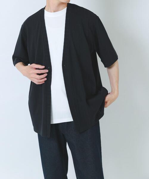 ITEMS URBANRESEARCH(アイテムズ アーバンリサーチ)の「『接触冷感』ランダムピッチ5sカーディガン+冷感Tシャツ セット(Tシャツ/カットソー・メンズ・ネイビー/ベージュ/グレー/ブラック・LARGE/MEDIUM)」の8枚目の写真