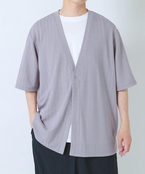 ITEMS URBANRESEARCH(アイテムズ アーバンリサーチ)の「『接触冷感』ランダムピッチ5sカーディガン+冷感Tシャツ セット(Tシャツ/カットソー・メンズ・ネイビー/ベージュ/グレー/ブラック・LARGE/MEDIUM)」の15枚目の写真