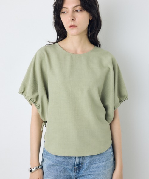 AZUL by moussy(アズールバイマウジー)の「ドロストスリーブデザインブラウス(シャツ/ブラウス・レディース・ライトカーキ/ライトブラウン/ブラック/ライトグレー・SMALL/MEDIUM)」の4枚目の写真