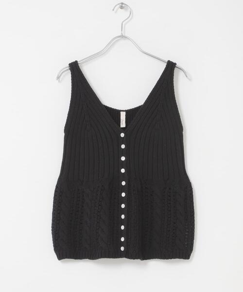 URBAN RESEARCH DOORS(アーバンリサーチドアーズ)の「Button Cotton Knit Vest(ベスト・レディース・ベージュ/ブラック・FREE)」の13枚目の写真