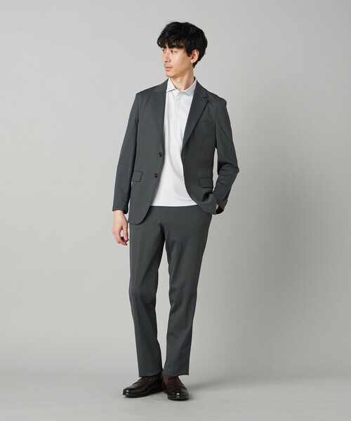COMME CA MEN（コムサメン）の「【抗菌防臭加工】市松ジャカードジャージー ポロシャツ（ポロシャツ・メンズ・ネイビー/ライトグレー・M/L/XL）」の3枚目の写真